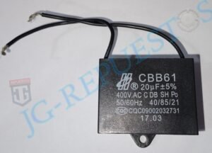CAPACITOR DE ARRANQUE 20UF2 CABLES MAQUINA DE COCER INDUSTRIAL 0345