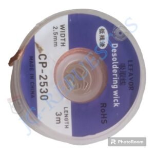 Cinta trenzada de malla desoldadora/ chupa estaño, punto de soldadura de cobre, removedor de alambre, mecha de soldadura, cable de plomo de estaño, fundente para soldar, grosor:2,5,mm  largo: 3m -0656