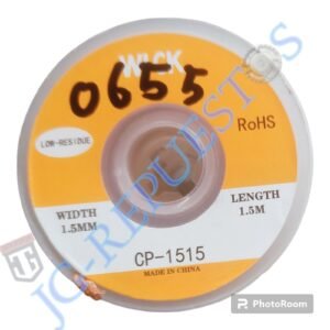 Cinta trenzada de malla desoldadora/ chupa estaño, punto de soldadura de cobre, removedor de alambre, mecha de soldadura, cable de plomo de estaño, fundente para soldar, ancho:1.5mm largo:1.5m -0655