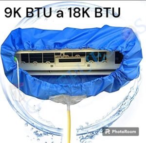 CUBIERTA IMPERMEABLE MEDIANO, 9K BTU A 18K BTU, DIAMETRO MAXIMO 2.4 MTS, INCLUYE BOQUILLA DESAGUE, COLOR AZULLIMPIEZA AIRE ACONDICIONADO -A113
