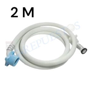 MANGUERA LAVADORA EN "L" CON EMPAQUE PARA CADA LADO ROSCA LLAVE ECUATORIANA ENTRADA AZUL AGUA FRIA LARGO:2M  -LA40AZU