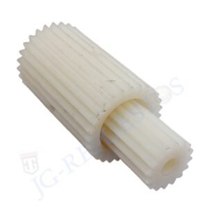 RODILLO PLASTICO DENTADO POR PAR  PARA ENLASTICADORA INDUSTRIAL4 AGUJAS SUPERIOR LANGITUD:80MM DIAM INTER:32MM DIAM EXTER:49MM INFERIOR LUNGITUD: 80MM DIAM INTER: 9MM DIAM EXT: 29MM 0429