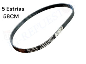 BANDA BELTCO DE 58CM  ,5 ESTRIAS PARA LAVADORA MABE -LA188-R