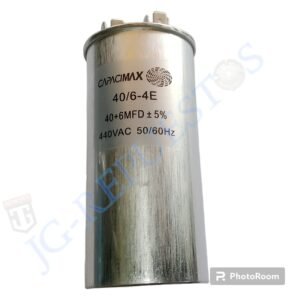 CAPACITOR CAPACIMAX AIRE ACONDICIONADO REDONDO METALICO 440 VAC - 40UF Y 6UF (SIRVE PARA:LG) A24
