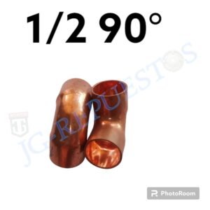 CODO 1/2 AIRE ACONDICIONADO DE COBRE DE 90 GRADOS CORTO A102