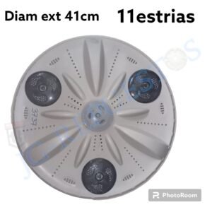 29323.jpg AGITADOR PLANO LAVADORA 11 ESTRIAS DIAMETRO:41CM (WHIRPOOL/DAEWOO/INDURAMA) -3737