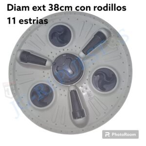 29366.jpg AGITADOR PLANO LAVADORA PEQUEÑO 11 ESTRÍAS DIÁMETRO: 38CM CON RODILLOS (LG) 2992