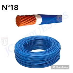 CABLE FLEXIBLE # 18 COLOR AZUL X METRO ( PARA COCINA,REFRIGUERADORA,LAVADORA, ETC.) 0416AZU