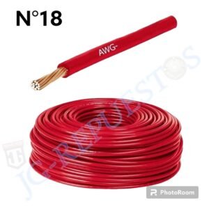 CABLE FLEXIBLE # 18 COLOR ROJO X METRO ( PARA COCINA,REFRIGUERADORA,LAVADORA, ETC.) 0416ROJ