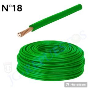 CABLE FLEXIBLE # 18 COLOR VERDE  X METRO ( PARA COCINA,REFRIGUERADORA,LAVADORA, ETC.) -0416VER