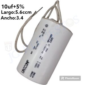CAPACITOR PARA MOTORES  10uf+-5% LARGO 5.6cm ANCHO 3.4 0141