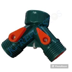 CONEXIÓN CARTER LAVADORA PLÁSTICA DOBLE EN "Y" CON MINI LLAVES DE PASO. 2 ROSCAS MACHO, 1 ROSCA HEMBRA 3/4" X 3/4 3595