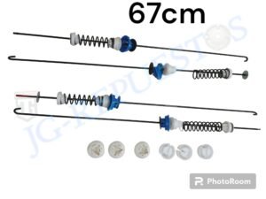 KIT BARRAS DE SUSPENSIÓN LAVADORA WHIRLPOOL  PAQUETE DE 4. SIN CUBIERTA Y CON GANCHO LARGO: 67CM 3740