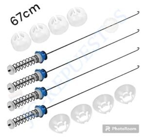 KIT BARRAS DE SUSPENSIÓN ORIGINAL LAVADORA WHIRLPOOL-PAQUETE DE 4. SIN CUBIERTA Y CON GANCHO LARGO: 67CM 2993