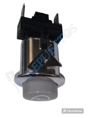 SWITCH GRIS TIPO TIMBRE COCINA PLASTICO, 2 PINES, LOGO EN EL PULSADOR 10A 250 V (INDURAMA) 6542GRI