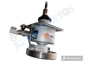 TRANSMISIÓN LAVADORA LG INVERTER EJE ESTRIAD272O CORTO, 2 PIÑONES, ROSCA DELGADA, POLEA LISA SIN RANURA (LG INVERTER) LA400EMP2